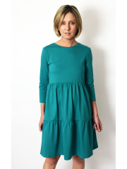 BLUM - midi dress with frills - turquoise