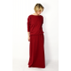 MAXIMA - cotton long dress with pockets - burgundy