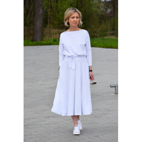 ADELA - Midi Flared cotton dress - khaki