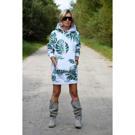 TURBO - langer Hoodie -monstera