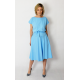 LUCY - Midikleid aus Baumwolle - hellblaue farbe