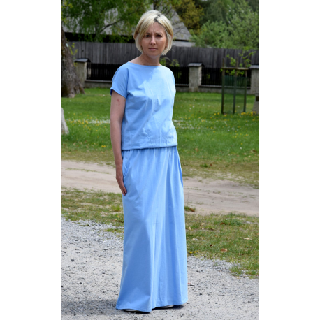 CLEO - long knitted dress - light blue color - Sisters ()