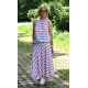 KLAUDIA - 100% COTTON SKIRT FROM THE WHEEL 7/8 - dirty pink stripes