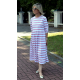 KAJA - cotton midi dress - dirty pink stripes