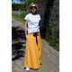 DRESCODE - long, cotton skirt with a bow or knit - mustard