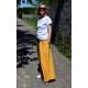 DRESCODE - long, cotton skirt with a bow or knit - mustard