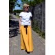 DRESCODE - long, cotton skirt with a bow or knit - mustard