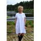 TESSA - A-shaped dress with short sleeves - white