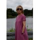 TESSA - A-shaped dress with short sleeves - plum