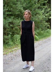 MARGARET - Dress with a wide belt and pockets