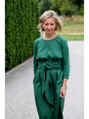 MARGARET - Dress with a wide belt and pockets