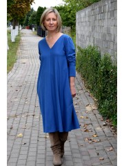 EMILY - loose midi dress with pockets - denim