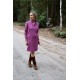 SAHARA - cotton dress with a stand-up collar - plum