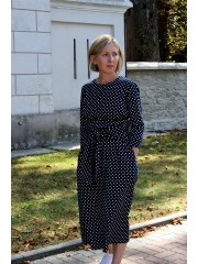 MARGARET - Dress with a wide belt and pockets