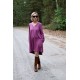 TESSA - A-shaped dress with short sleeves - plum