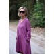 TESSA - A-shaped dress with short sleeves - plum