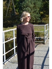 MARGARET - Dress with a wide belt and pockets