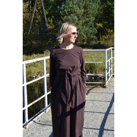 MARGARET - Kleid mit breitem Gürtel und Taschen