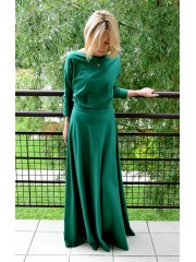 KORNELIA - LONG KNITTED DRESS - green