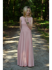 SWING - LONG 100% cotton dress / maxi - amaranth / fuchsia