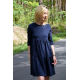 BLUM - midi dress with frills - navy blue