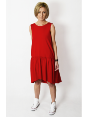 GINA - mini dress with a frill - red