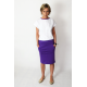 OLGA - midi cotton skirt with pockets - violet